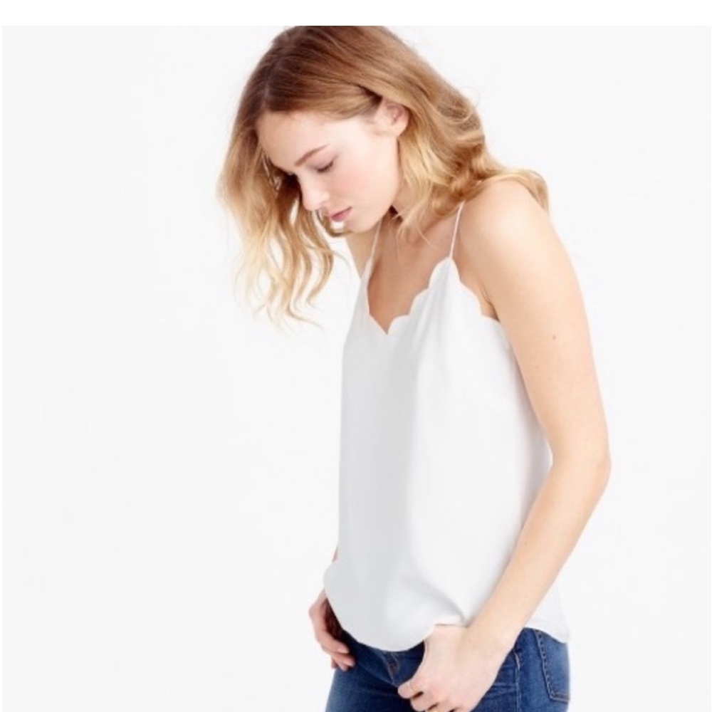NWT J. Crew Scalloped Cami Racerback Blouse Top